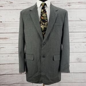 Meeting Streets Men's Herringbone Lambswool Cashmere Sportscoat Size 42L